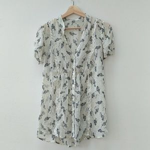Sheer bird blouse